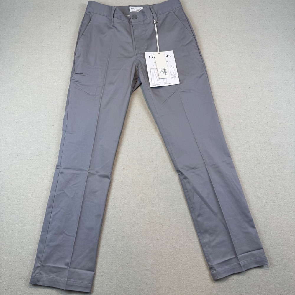 Five Four 29 Califa Straight Pants Mens Gray Trouser Crease Flat Front New